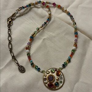 Michal Golan Colorful Beaded Necklace with Gold Accents